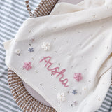 Baby Blanket with Flowers - Personalise Me