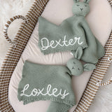Knitted Cotton Bunny Dou-Dou Comforter - Green