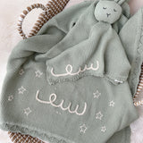 Knitted Cotton Bunny Dou-Dou Comforter - Green