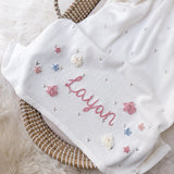 Baby Blanket with Flowers - Personalise Me