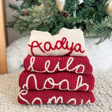Christmas Knitted Sweater - Hand Embroidered - Personalise Me
