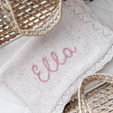 Knitted Cotton Baby Blanket Hand Embroidered - Personalise Me