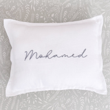 Linen Nursery Cushion Hand Embroidered - Personalise Me