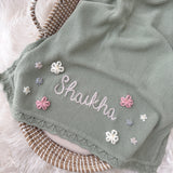 Baby Blanket with Flowers - Personalise Me