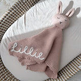 Knitted Cotton Bunny Dou-Dou Comforter - Dusty Pink