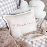 Linen Nursery Cushion Hand Embroidered - Personalise Me