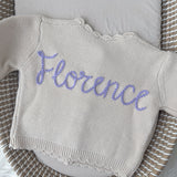 Knitted Scallop Cardigan - Hand Embroidered - Personalise Me