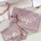 Knitted Cotton Bunny Dou-Dou Comforter - Lilac