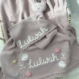 Baby Blanket with Flowers, Bows, Shells and Pearls - Personalise Me