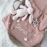 Baby Blanket with Flowers - Personalise Me