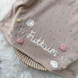 Baby Blanket with Flowers, Bows, Shells and Pearls - Personalise Me