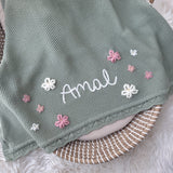 Baby Blanket with Flowers - Personalise Me