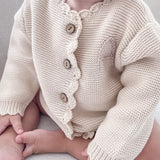 Knitted Scallop Cardigan - Hand Embroidered - Personalise Me