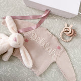 Knitted Scallop Cardigan - Hand Embroidered - Personalise Me