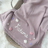 Baby Blanket with Flowers - Personalise Me
