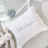Linen Nursery Cushion Hand Embroidered - Personalise Me