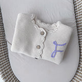 Knitted Scallop Cardigan - Hand Embroidered - Personalise Me