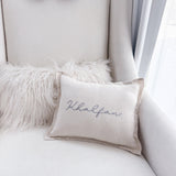 Linen Nursery Cushion Hand Embroidered - Personalise Me