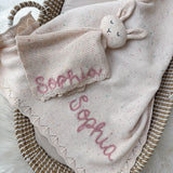 Knitted Cotton Baby Blanket Hand Embroidered - Personalise Me
