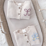 Knitted Scallop Cardigan - Hand Embroidered - Personalise Me