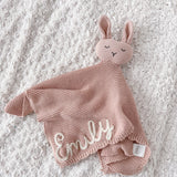 Knitted Cotton Bunny Dou-Dou Comforter - Dusty Pink