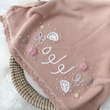 Baby Blanket with Flowers, Bows, Shells and Pearls - Personalise Me