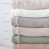 Knitted Cotton Baby Blanket Hand Embroidered - Personalise Me