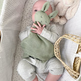 Knitted Cotton Bunny Dou-Dou Comforter - Green