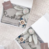 Baby Boy Grey Bunny & Blanket 3-Piece Gift Set - Personalise Me