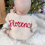 Christmas Knitted Cardigan - Hand Embroidered - Personalise Me