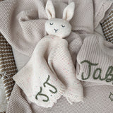 Knitted Cotton Bunny Comforter - Speckled Beige