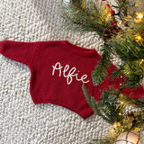 Christmas Knitted Sweater - Hand Embroidered - Personalise Me