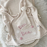 Baby Blanket with Flowers, Bows, Shells and Pearls - Personalise Me