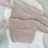 Knitted Sweater - Hand Embroidered - Personalise Me