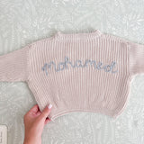 Knitted Sweater - Hand Embroidered - Personalise Me