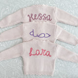 Knitted Cardigan - Hand Embroidered - Personalise Me