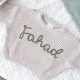 Knitted Sweater - Hand Embroidered - Personalise Me