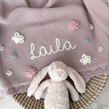 Baby Blanket with Flowers - Personalise Me