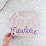 Knitted Sweater - Hand Embroidered - Personalise Me