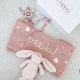 Flower Blanket, Bunny & Teether 3-Piece Gift Set - Personalise Me