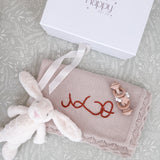 Knitted Cotton Baby Blanket Hand Embroidered - Personalise Me