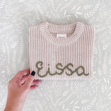 Knitted Sweater - Hand Embroidered - Personalise Me