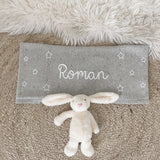 Star Blanket, Bunny & Teether 3-Piece Gift Set - Personalise Me