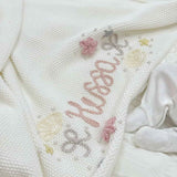 Baby Blanket with Flowers, Bows, Shells and Pearls - Personalise Me
