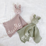 Knitted Cotton Bunny Dou-Dou Comforter - Green