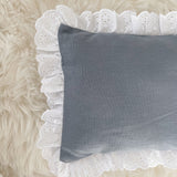 SALE - Frill Linen Nursery Cushion Hand Embroidered  - Personalise Me