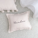 Linen Nursery Cushion Hand Embroidered - Personalise Me