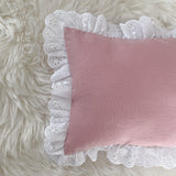 SALE - Frill Linen Nursery Cushion Hand Embroidered  - Personalise Me