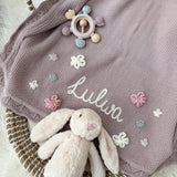 Flower Blanket, Bunny & Teether 3-Piece Gift Set - Personalise Me