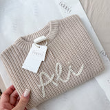 Knitted Jumper - Hand Embroidered - Personalise Me